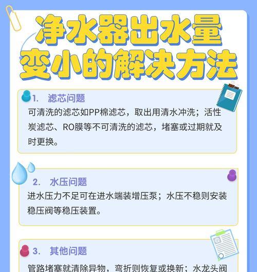 解决净水器故障的有效方法（快速排除净水器故障）