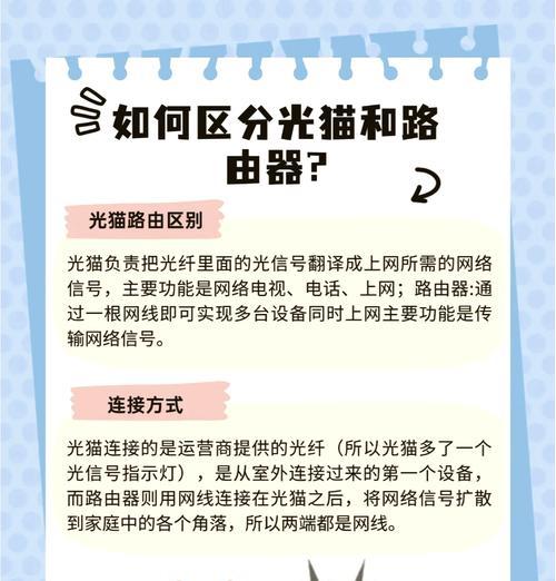 猫和路由器的不同之处（解析猫和路由器的功能区别）